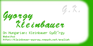 gyorgy kleinbauer business card